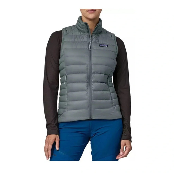 Patagonia Women's S Small Down Sweater Vest Puffer Puff Nouveau Green Grey NWT - Picture 8 of 8